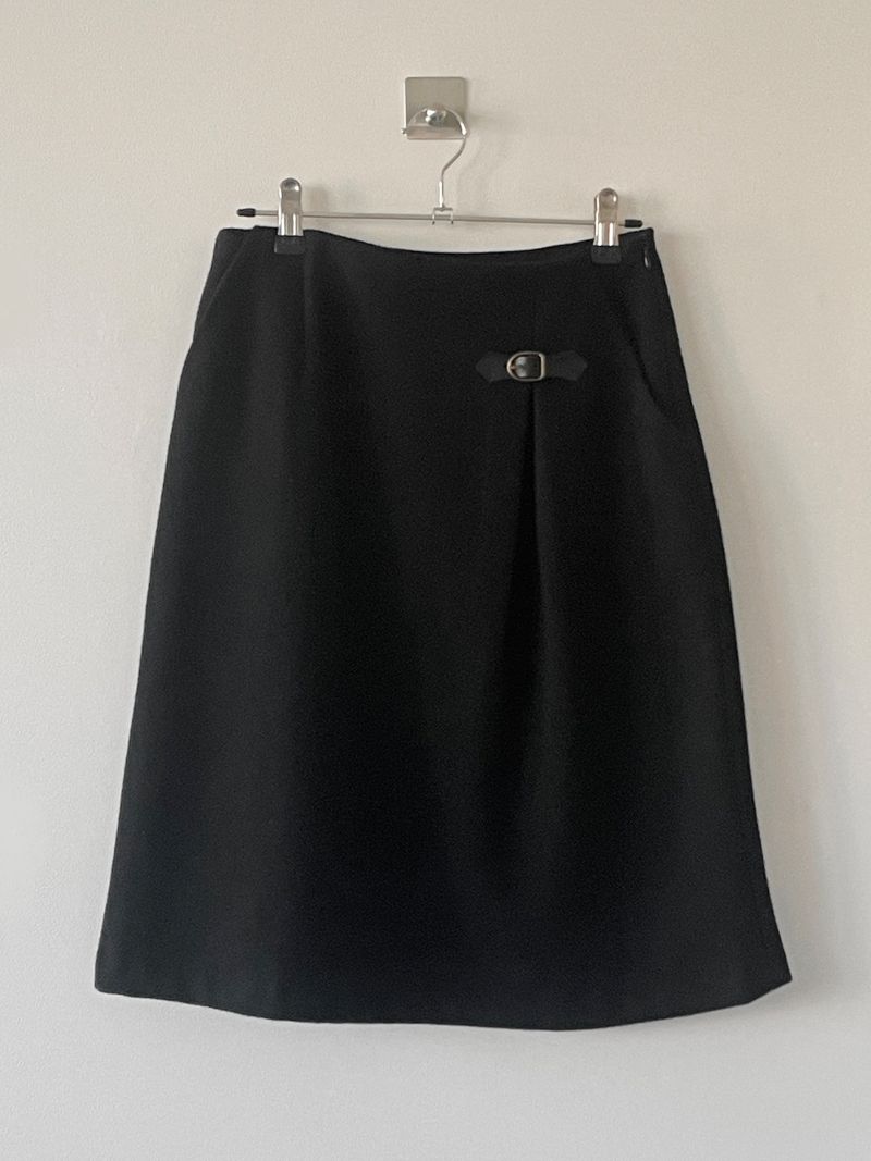 Ancient buckle midi skirt