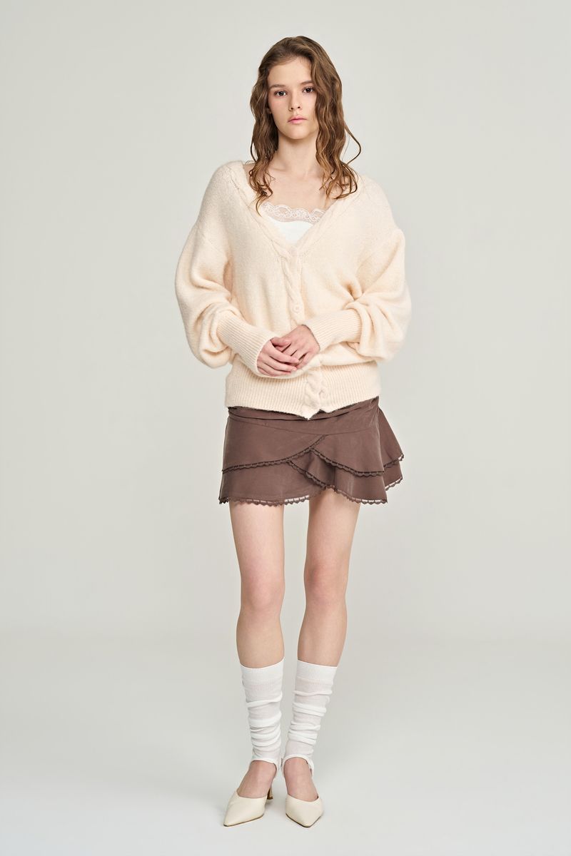 Tulip drape skirt, Brown