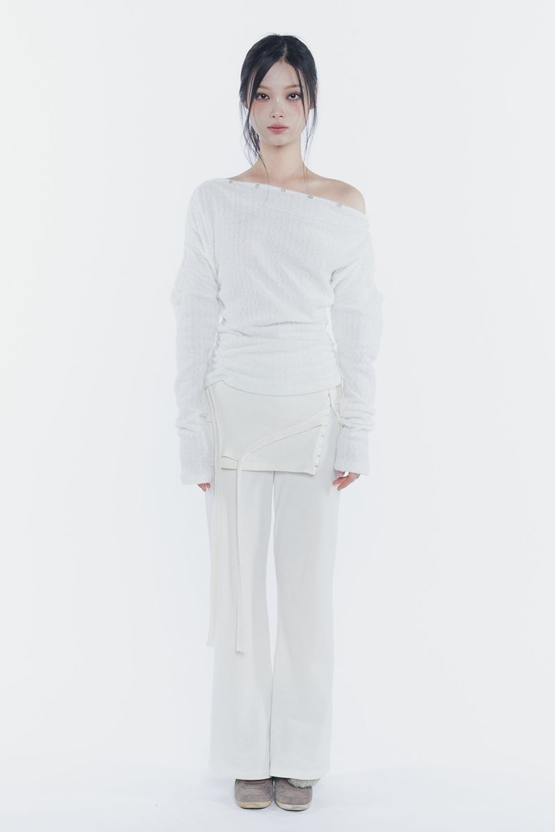 RUBY HOOK LAYERED PANTS cream
