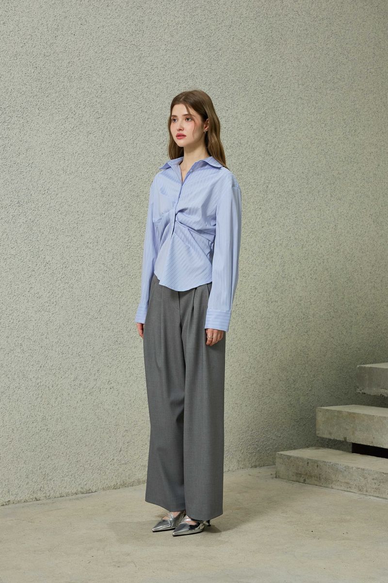 TOMO WIDE SLACKS / CHARCOAL