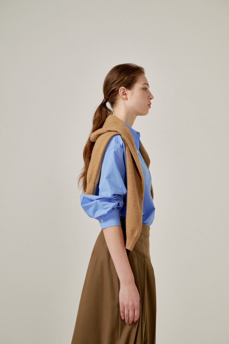Wrap pleats skirts (Brown)