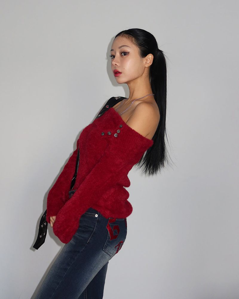 hip lettering bootcut jeans