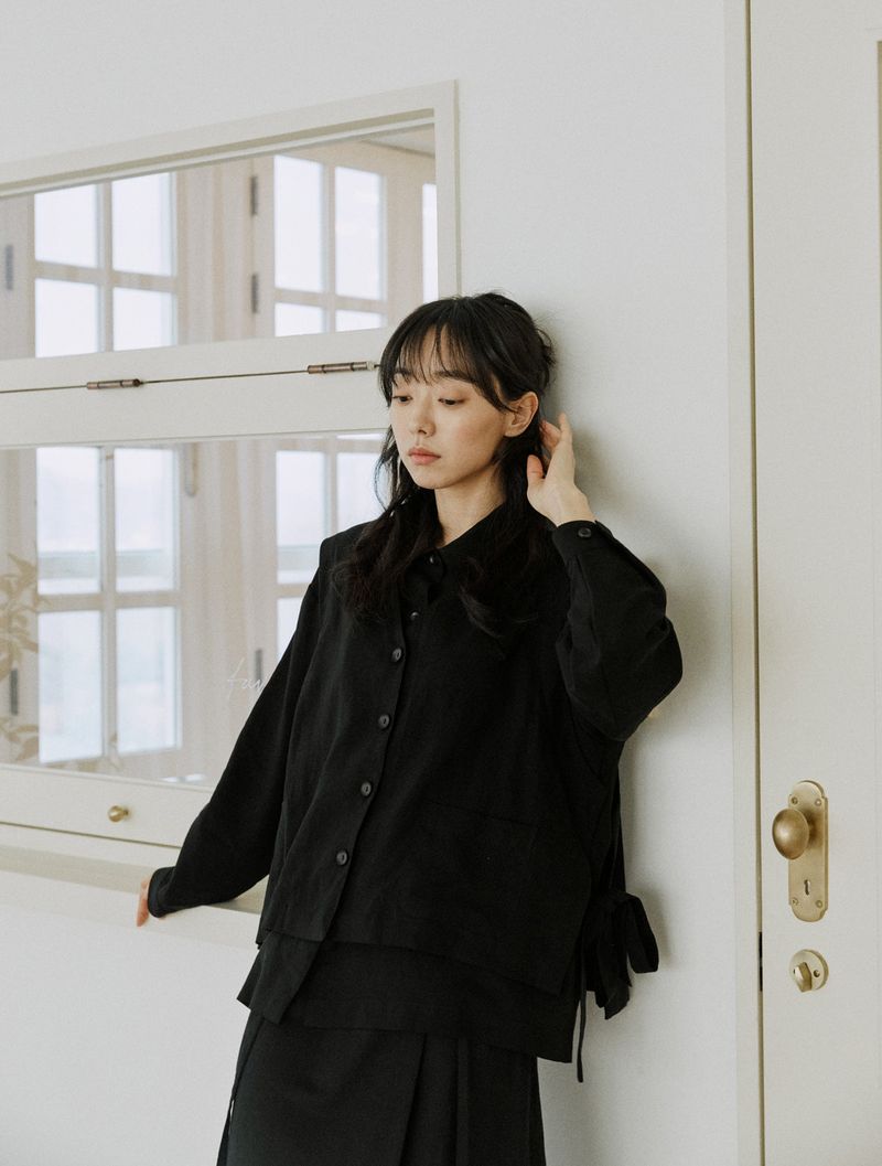 linen vest shirts black