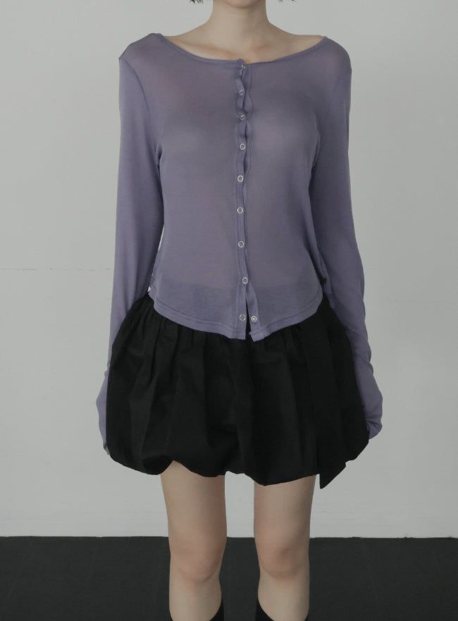 mnem（ムネム）の「Leon See-through Snap Cardigan（Tops）」