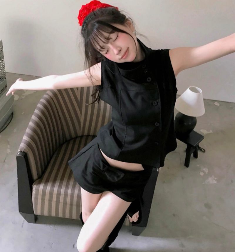 diarc black button sh / bl