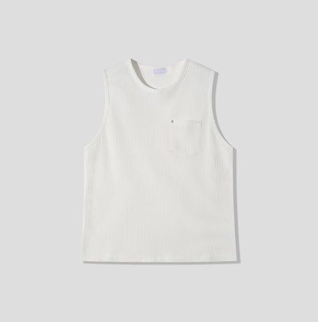 Rivet Pocket Ribbed Sleeveless