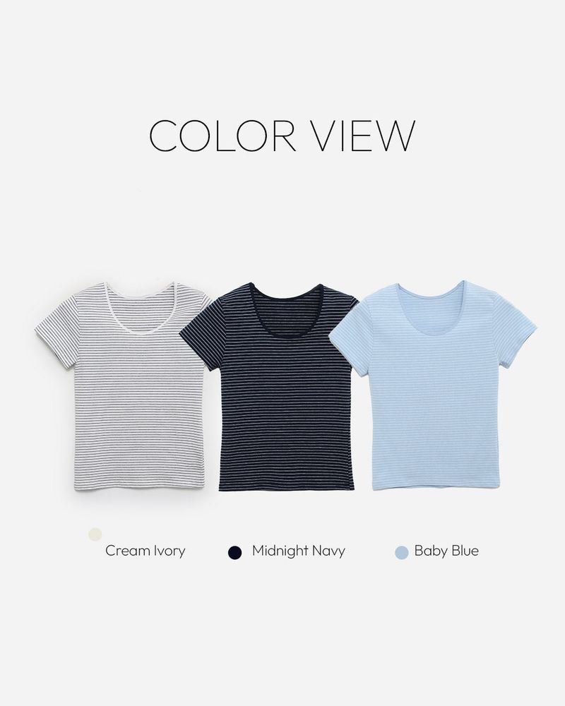Striped short-sleeved T-shirt