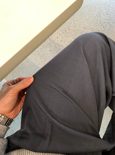 Deface Front Turtle Back Banding Wide Slacks