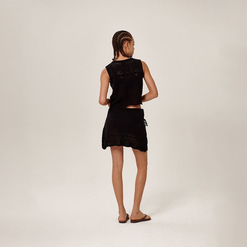 Tiki Knitted Sleeveless Black