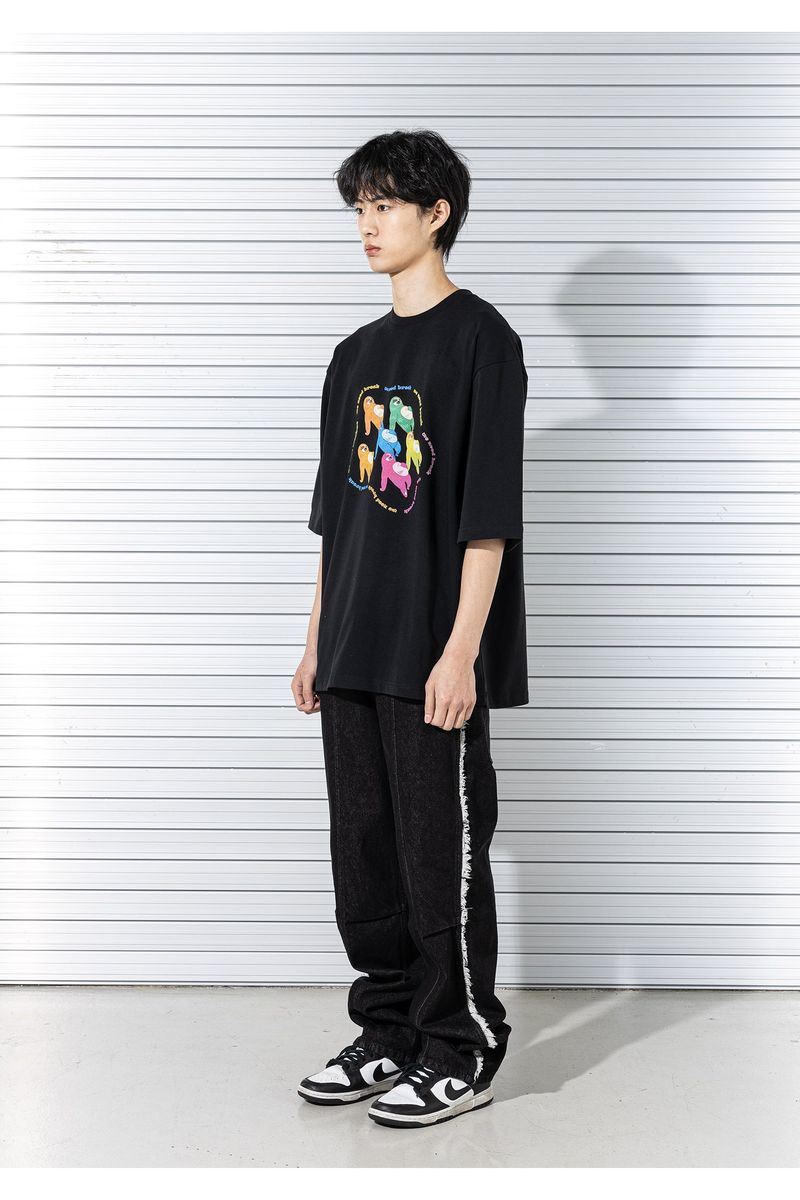 DOUBLE INCISON DENIM PANTS
