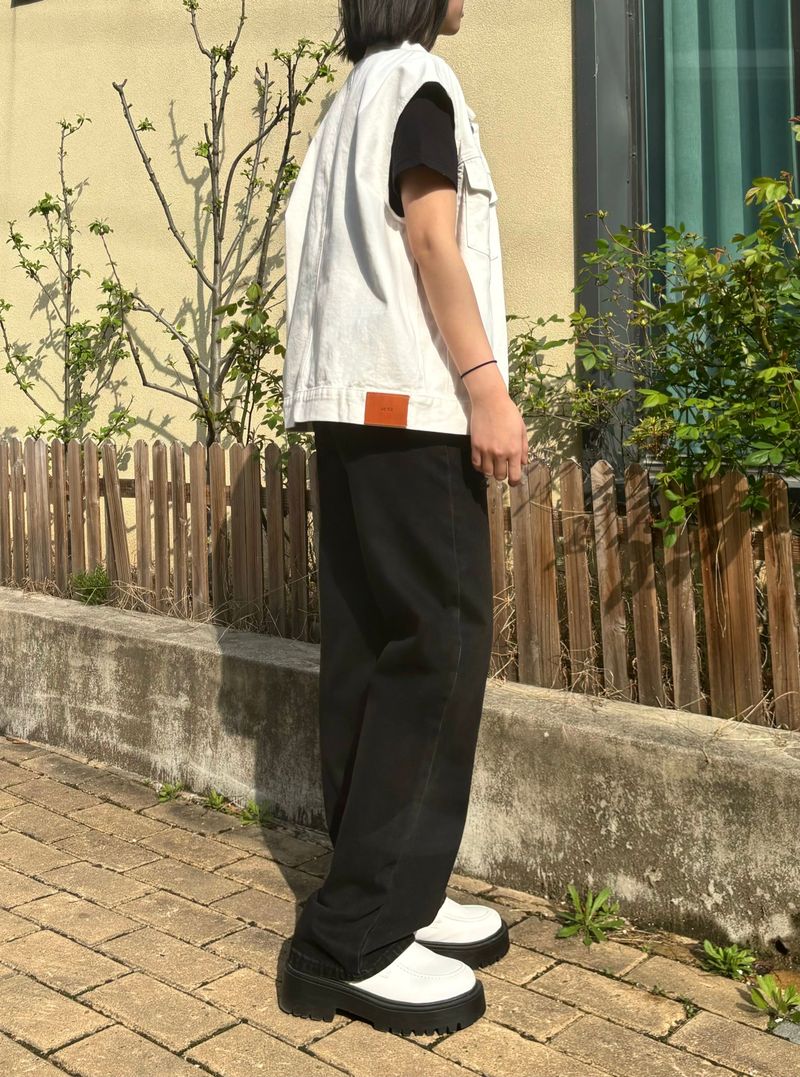 LOOSE FIT WHITE DENIM VEST code 21011