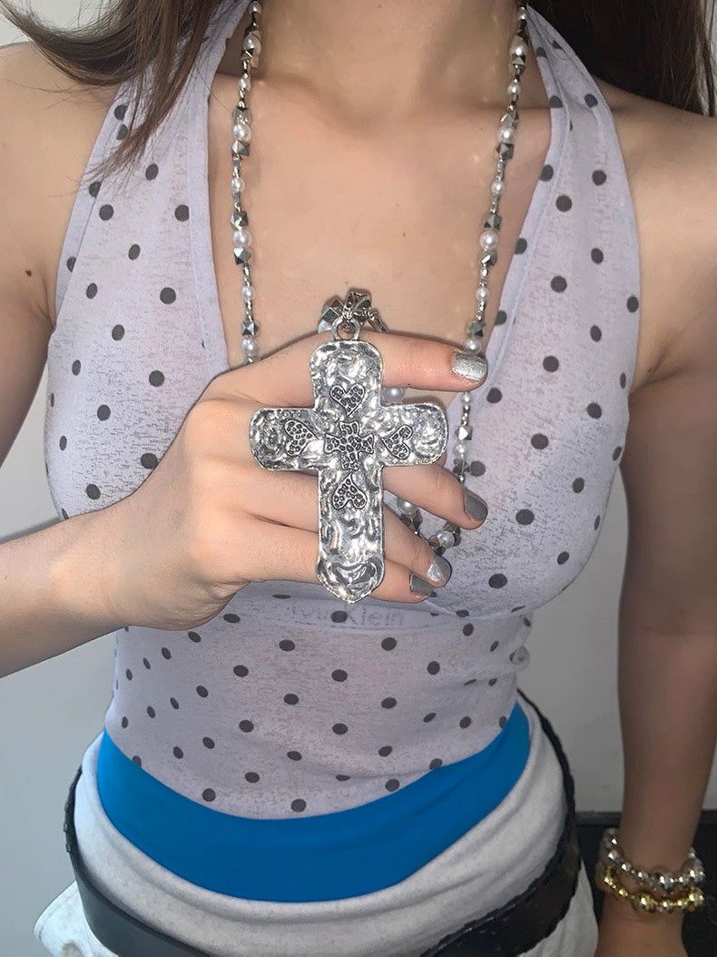 House of haus（ハウス オブ ハウス）の「Silver cross@heart long necklace（Accessories）」