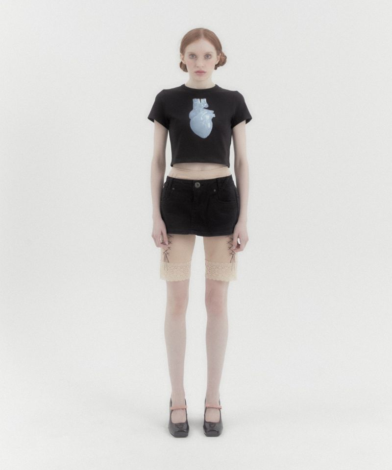 Heart Short Sleeve Tee Black