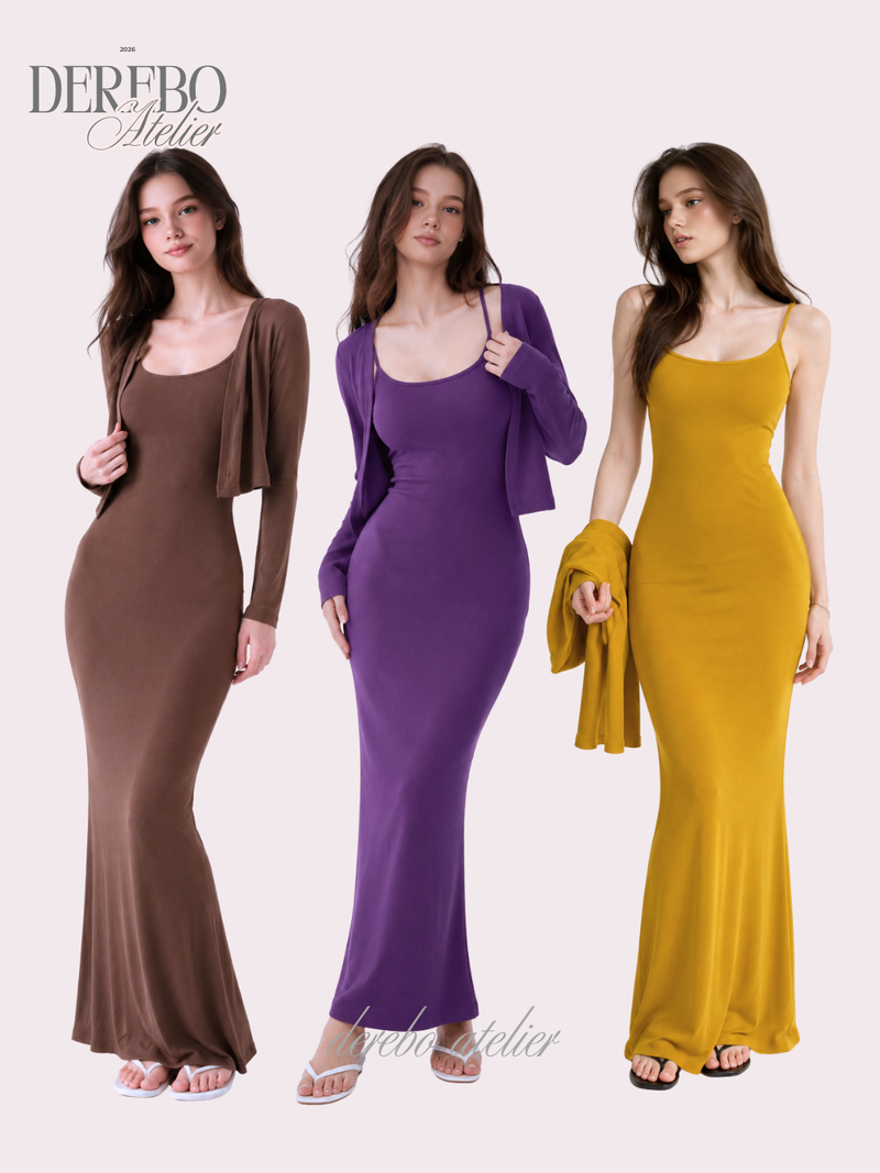 dereborujo（ドレボルゾー）の「Violet Sleeveless Long Dress Cardigan Set (LONG)（Dresses）」