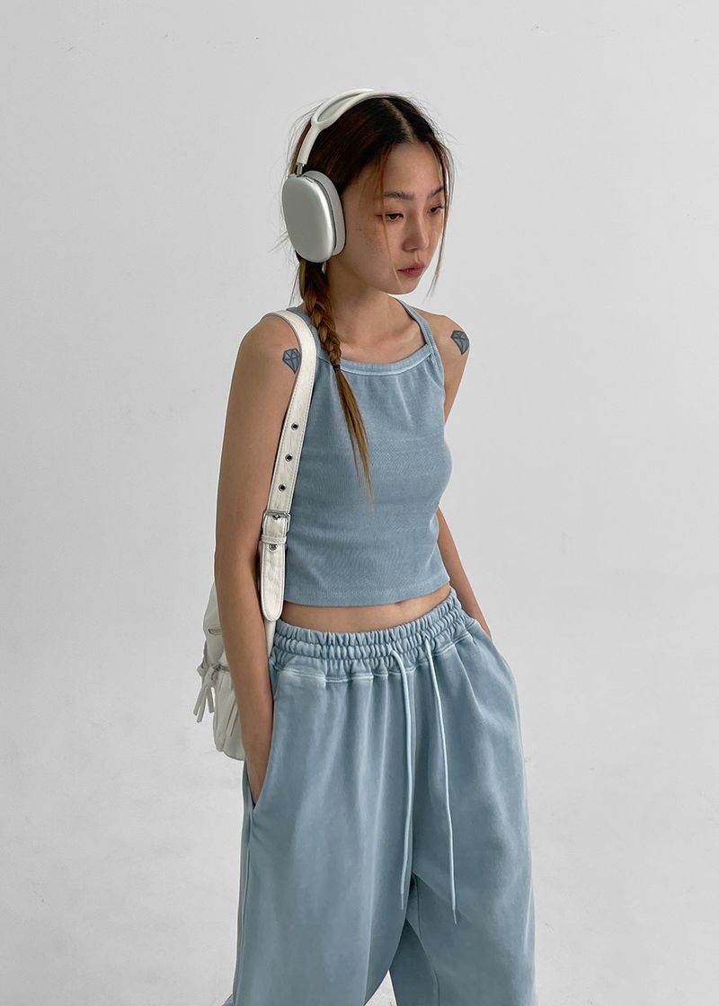 [MADE] T-cell SET - Washed Ribbed Tank Top