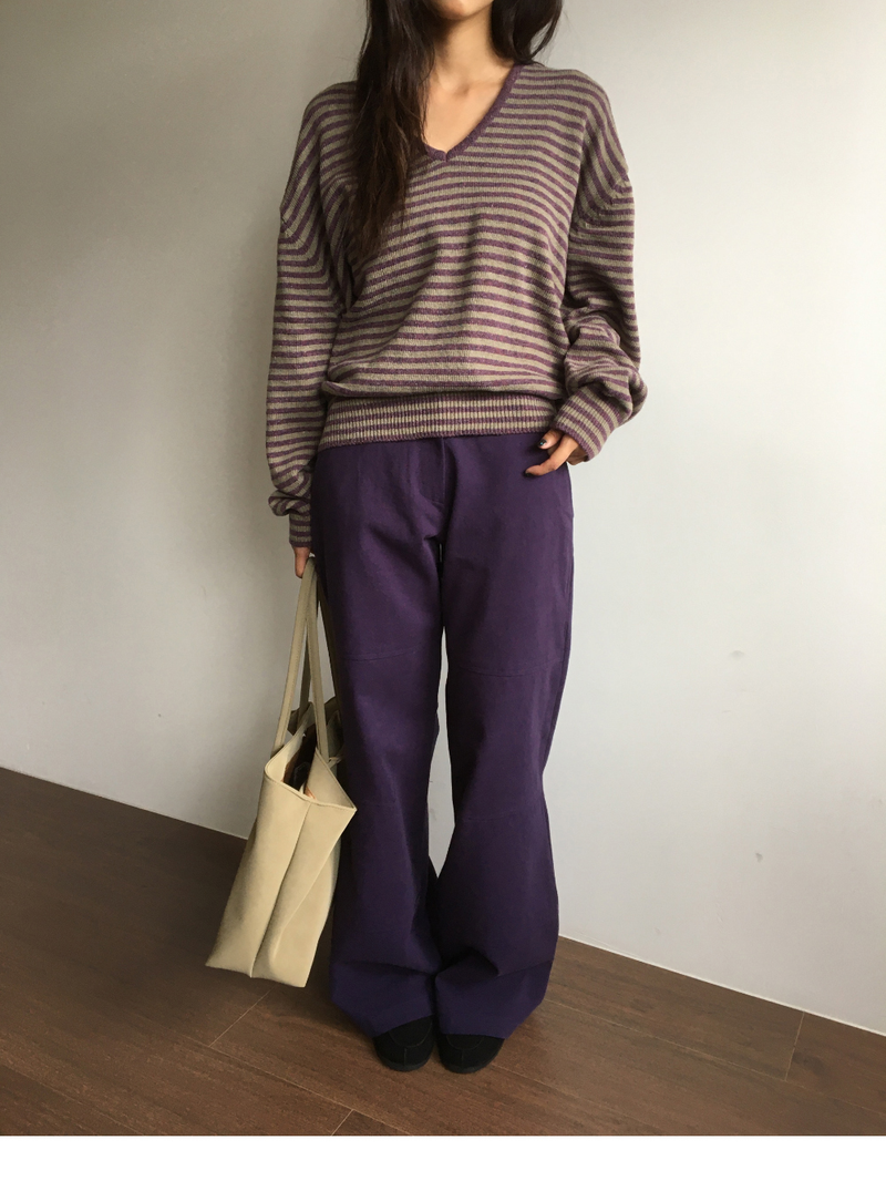 Tri-semi bootcut pants (3color)