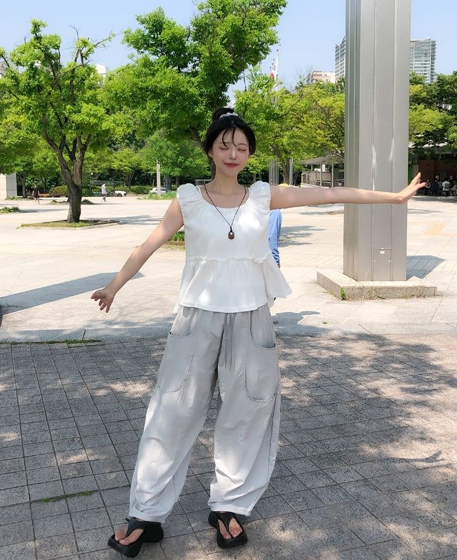 Pie Double Pocket Nylon Pants