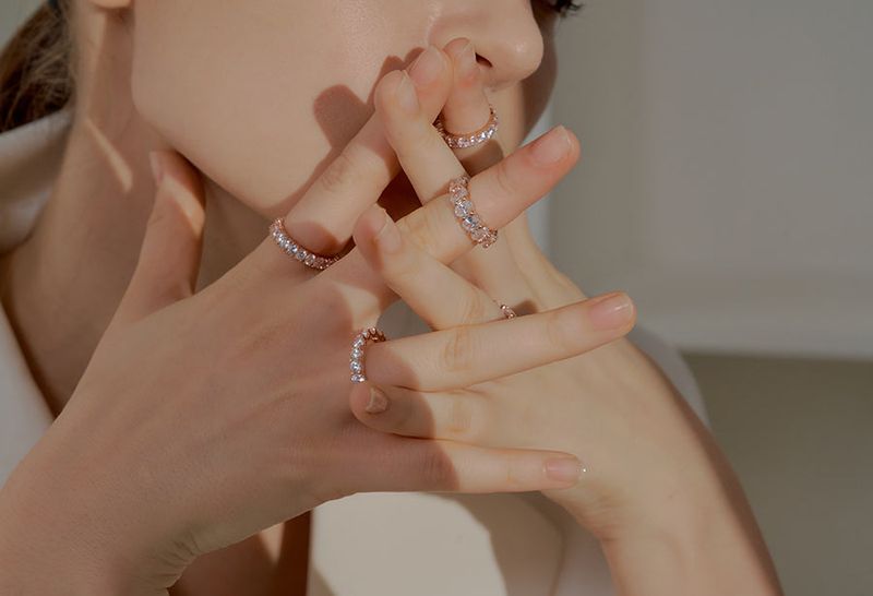 2.5MM Prong Setting Tennis Ring (rosegold)