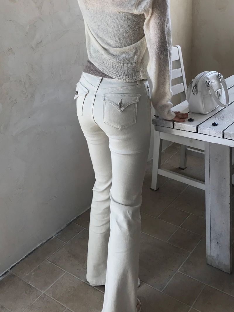 Back Pocket Span Bootcut Pants 