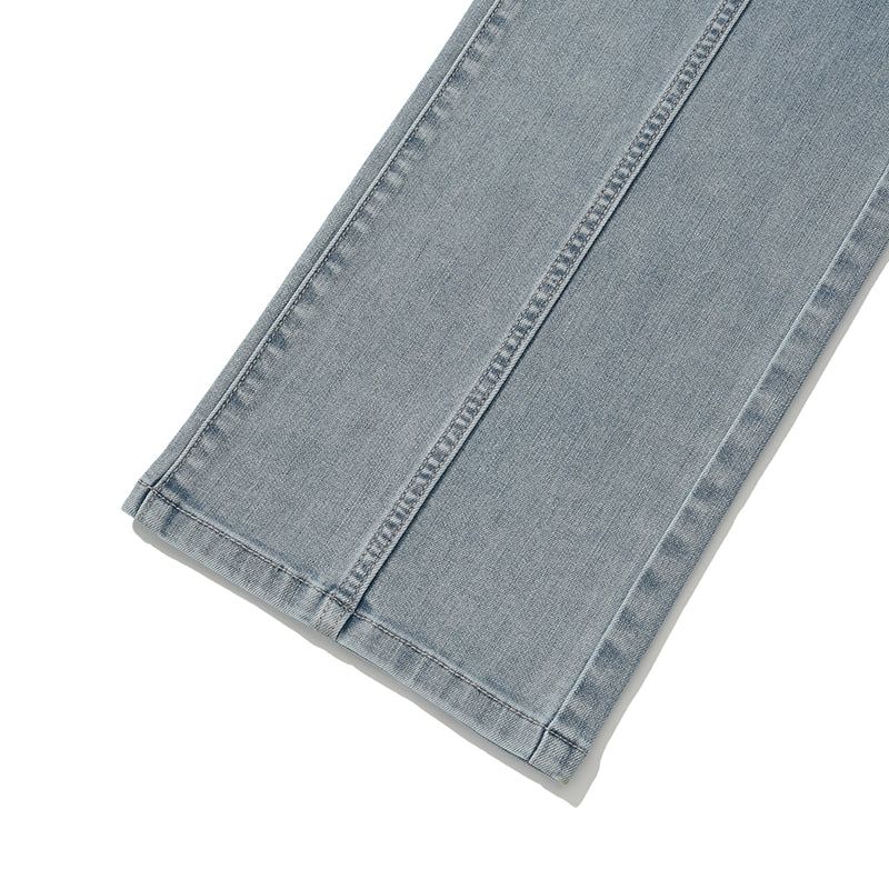 KIRSH PLAIN SEMI FLARE DENIM PANTS [LIGHT BLUE]