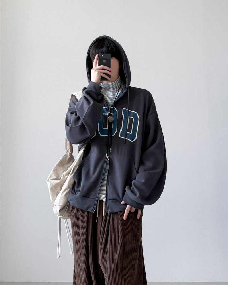 Colin Lettering Hood Zip-Up