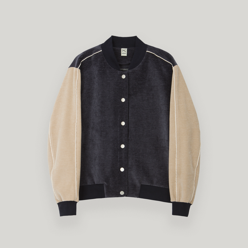 UBEIGE(ユーベイジ)の「Navy/Cream Two Tone Varsity Jacket(Jackets/Outerwear)」