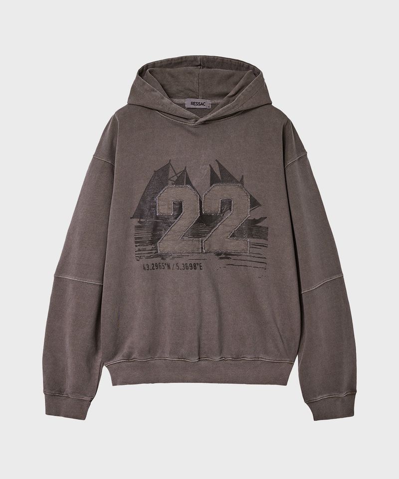 TJ 22 yacht club pigment hoodie brown
