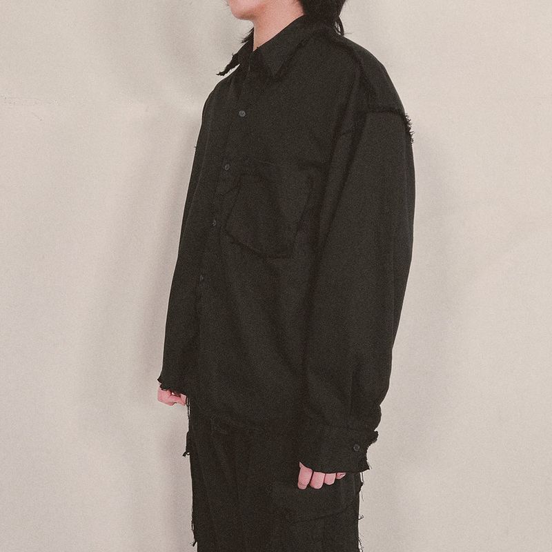 grunge plain shirt_black