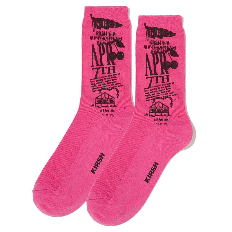 YOUTHHOSTEL GRAPHIC SOCKS [PINK]