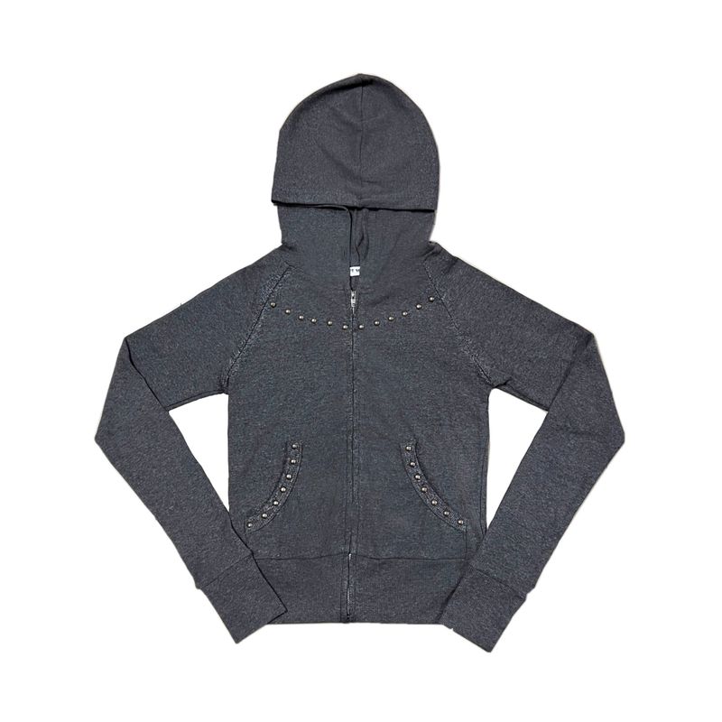 Rivet Hoodie Zip-Up [Grey]