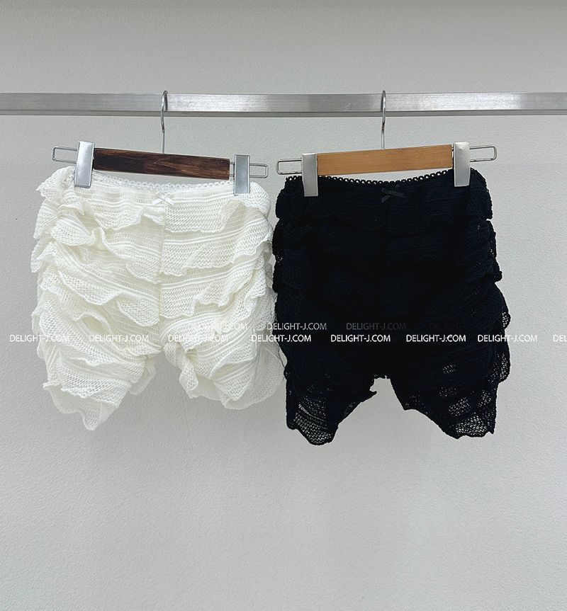 ribbon lace cancan frill shorts