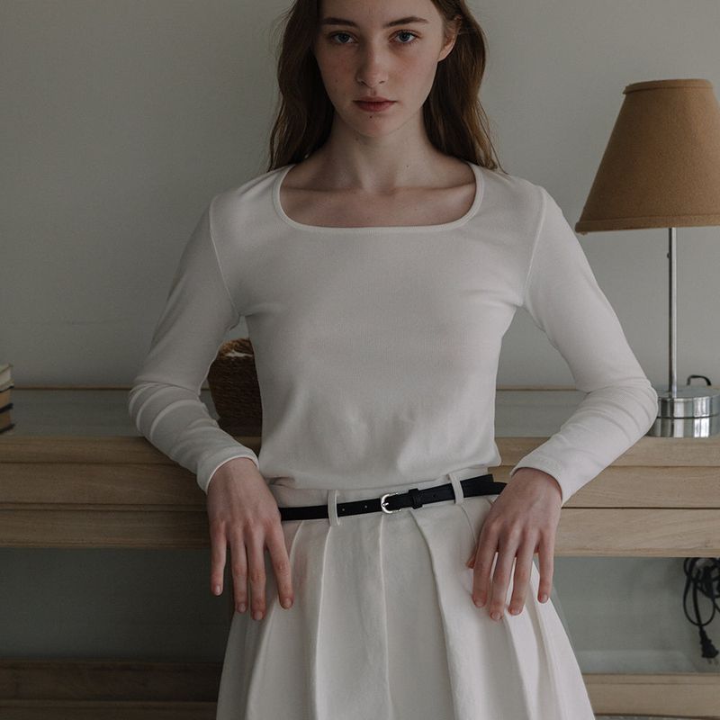 Square Neck T-shirt - Ivory