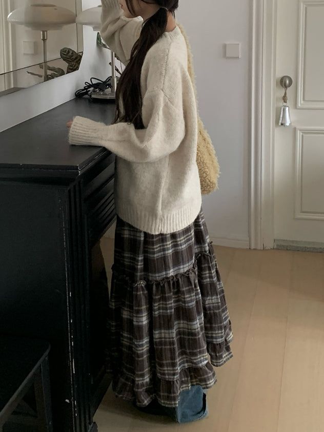 Megan Ribbon Overfit Round Knit