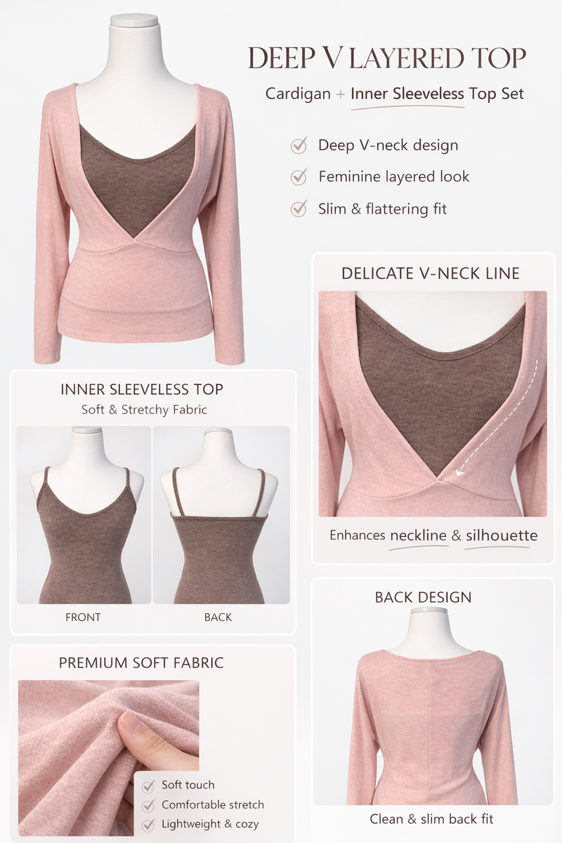Renea Pink Layered Two-Piece Knitwear