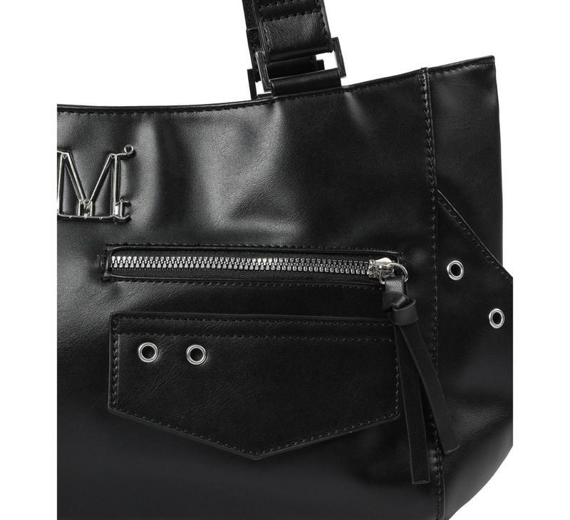 NOVEN ONE SIDE STRAP DOUBLE POCKET LEATHER SHOULDER BAG