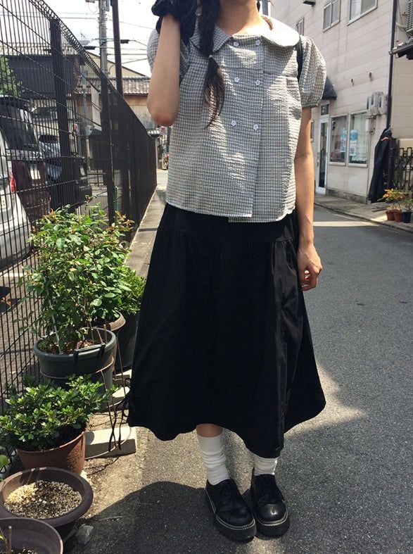 Iseo Strap Flare Banding Long Skirt