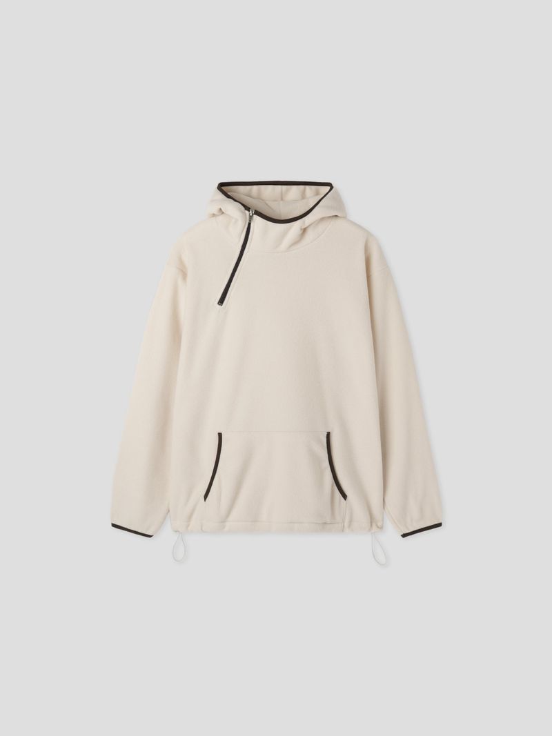 Foil fleece diagonal half-zip 4C