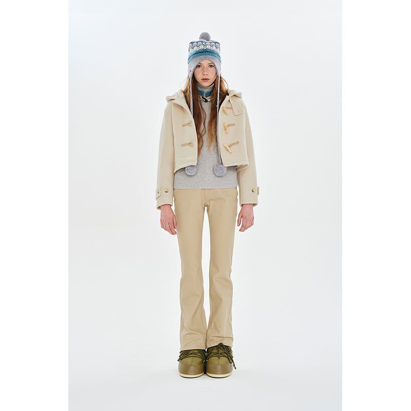 CHERRY HOODIE HALF DUFFLE COAT [IVORY]