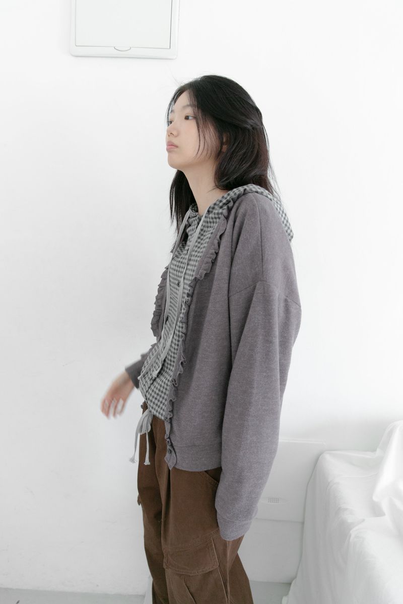 frill melange cardigan(3colors)