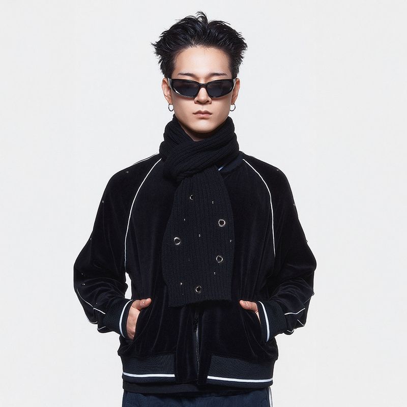 (DUC) Eyelet Stud Muffler Black