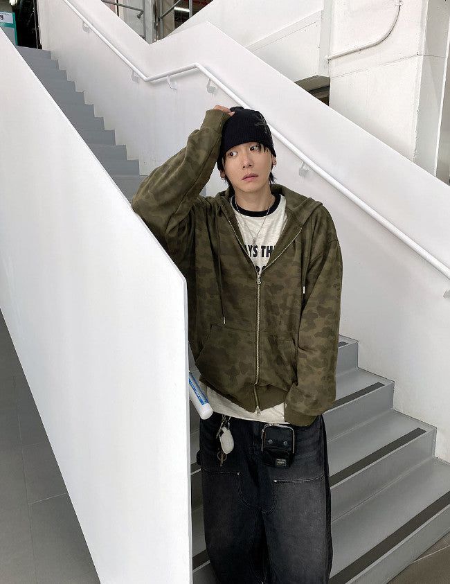 HOLY IN CODE（ホーリーインコード）の「No.0905 camo damage hood ZIP-UP（Tops）」