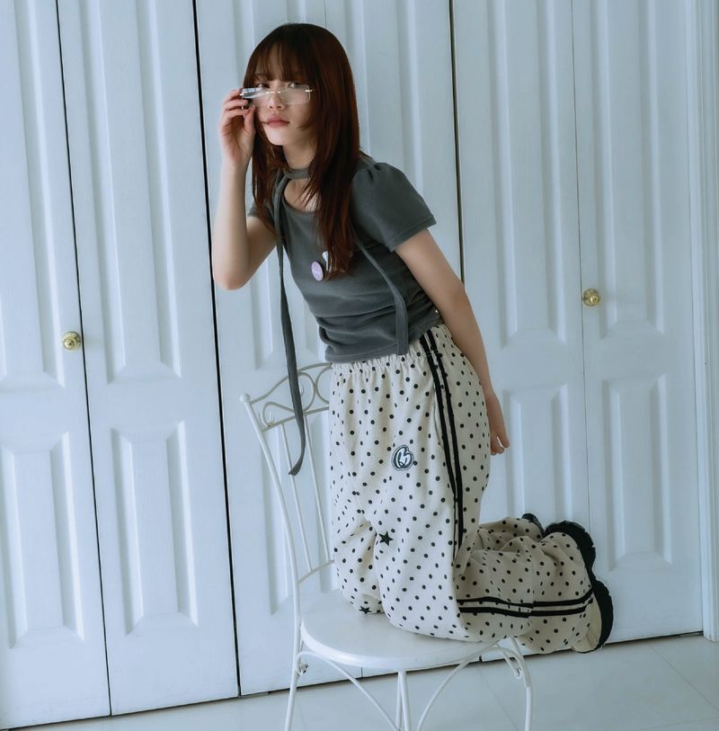 dot patch pants (ivory)