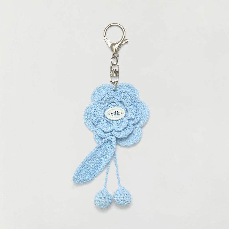 Crochet key ring_sky blue