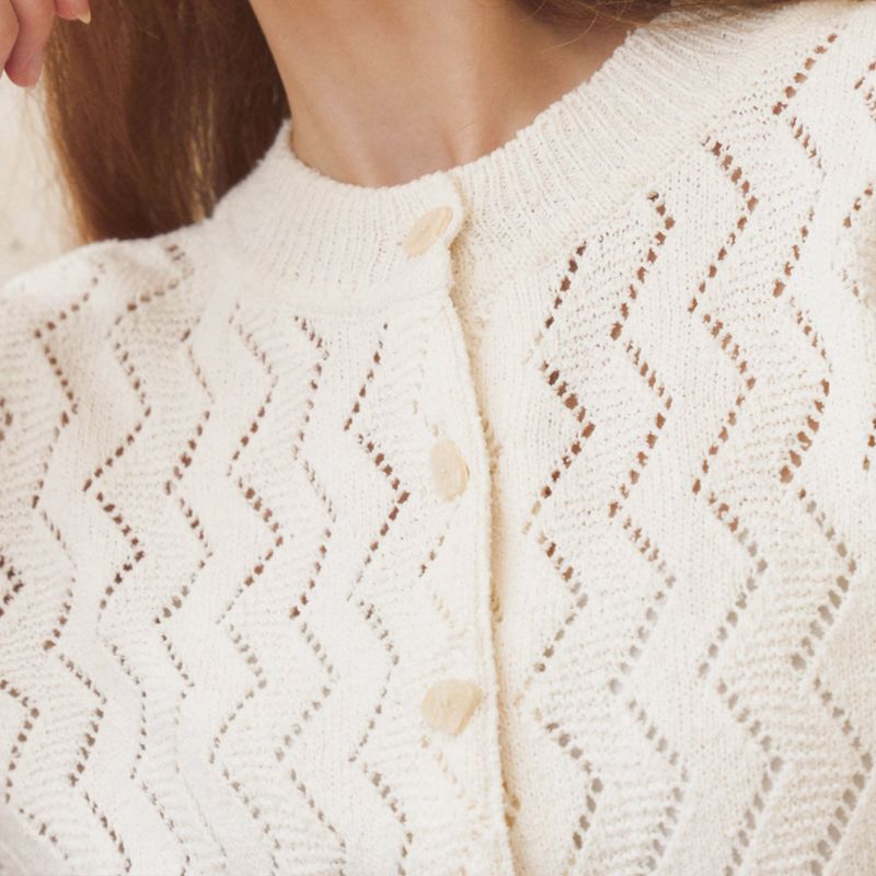 DIAMOND HOURGLASS CARDIGAN - IVORY