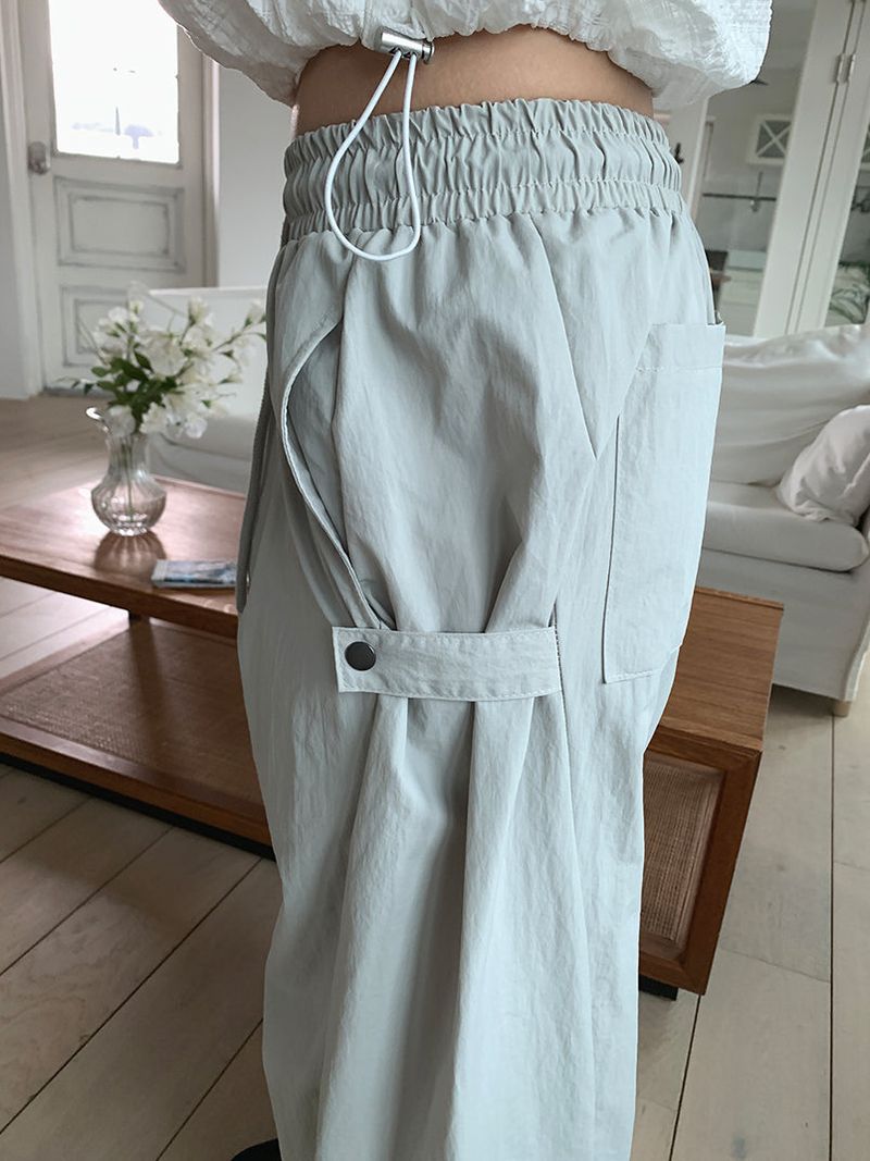 NYLON BIJO SNAP BUTTON PANTS (4C)