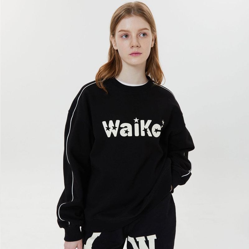 (NO napping) Piping star logo sweatshirts
