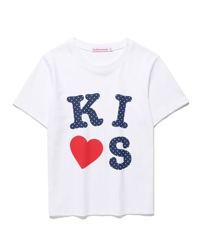 Kims Fresh Cotton Market(キムス フレッシュ コットン マーケット)の「キスマールドットロゴTシャツ White(トップス)」