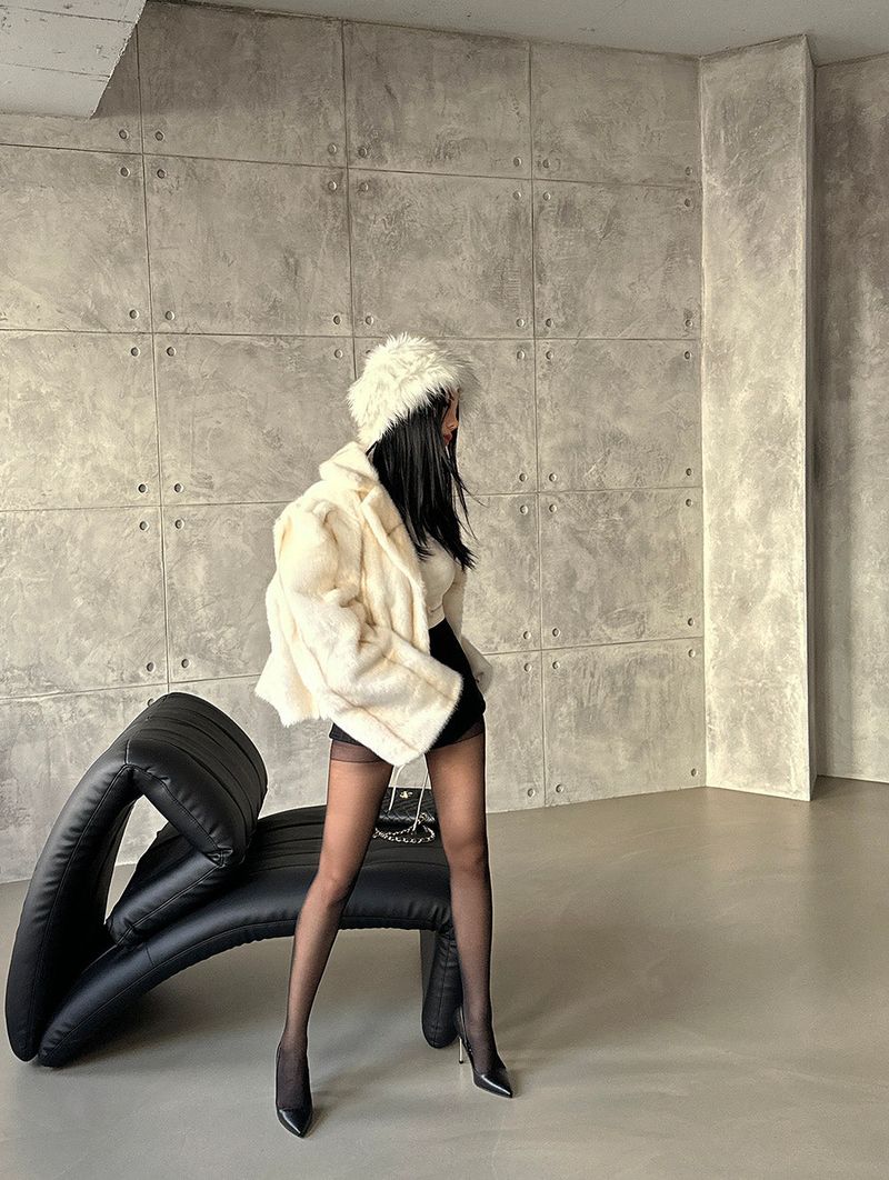Raccoon Mix Fake Fur Bucket Hat