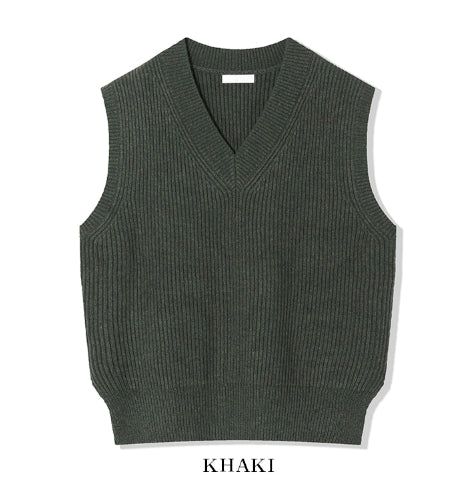 Benny wool V-neck knitwear vest