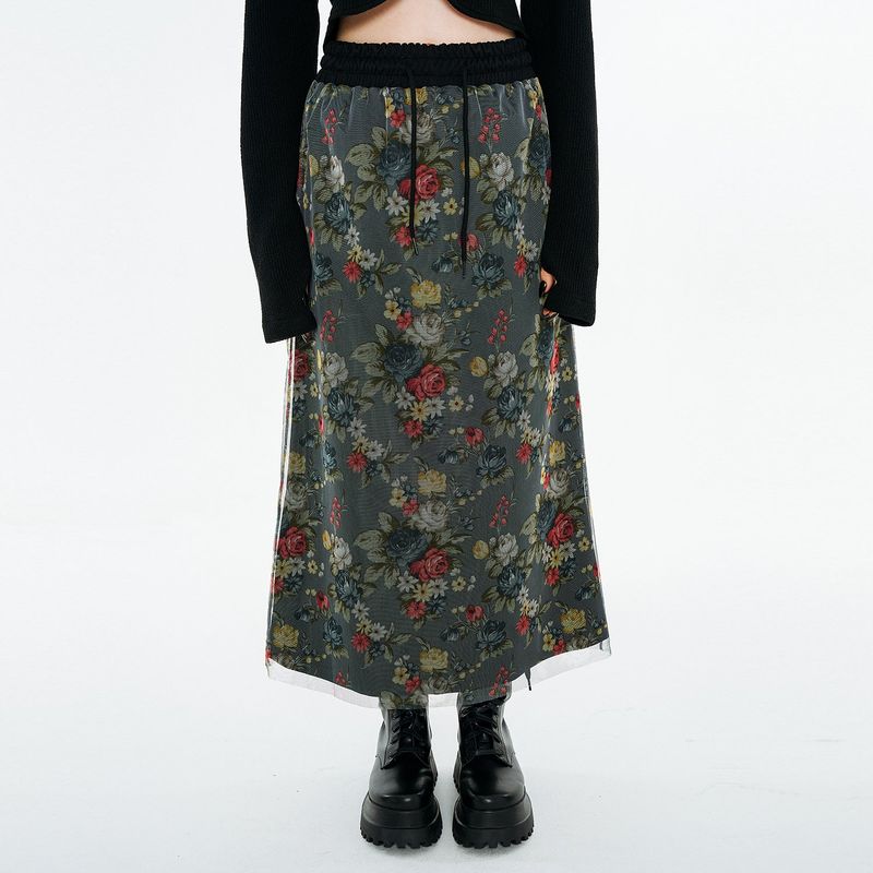 OTHER-worldly（アザーワールドリー）の「Mesh Sweat Skirt [Gray Rose]（Skirts）」